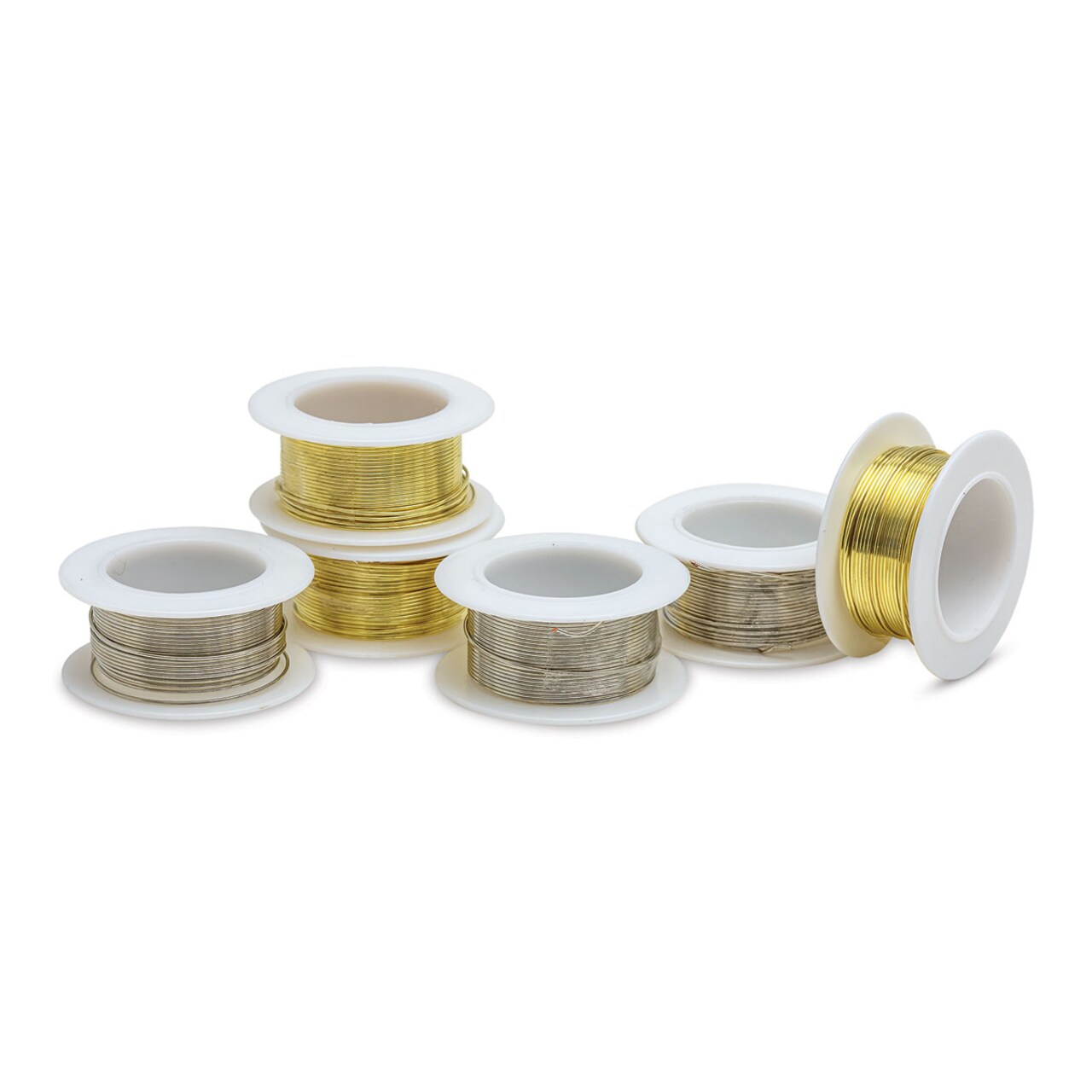 Colored Copper Wire Pack - 22 Gauge x 15 ft, Gold and Silver (3 spools each color)